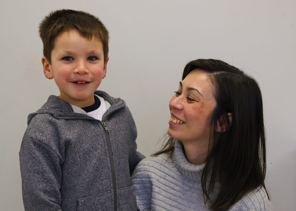 Oliver with his mum, Jenny
